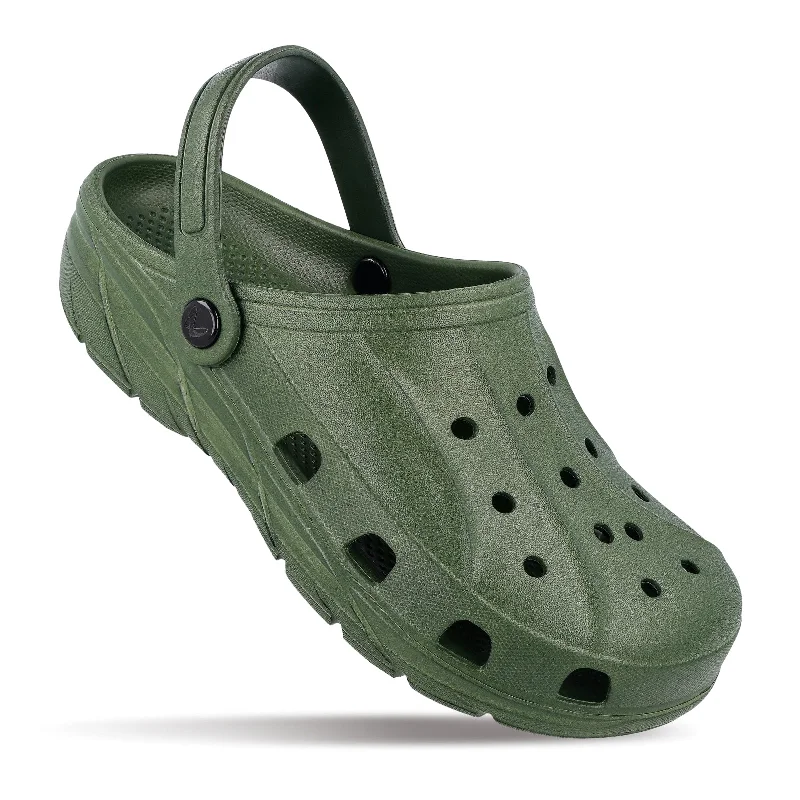 Walkaroo Mens Clogs  - WC4838 Olive