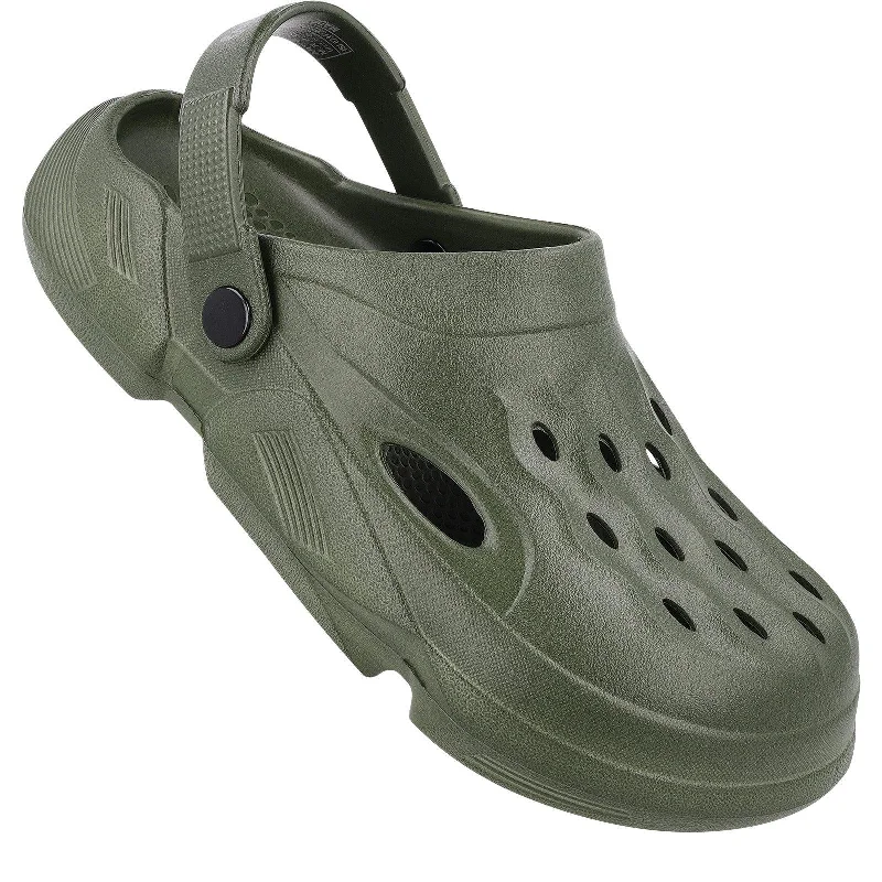 Walkaroo Mens Clogs  - WC8721 Olive