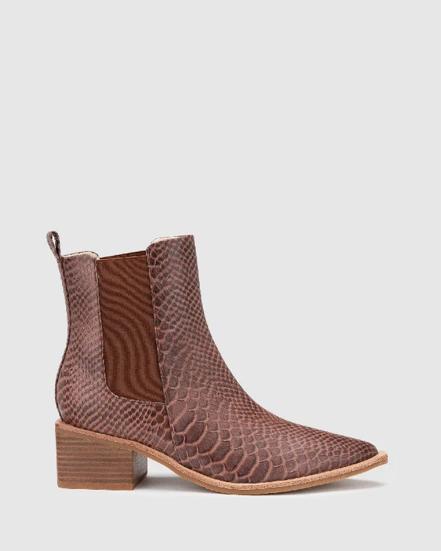 Avenue Boot - Tan Croc - Seconds