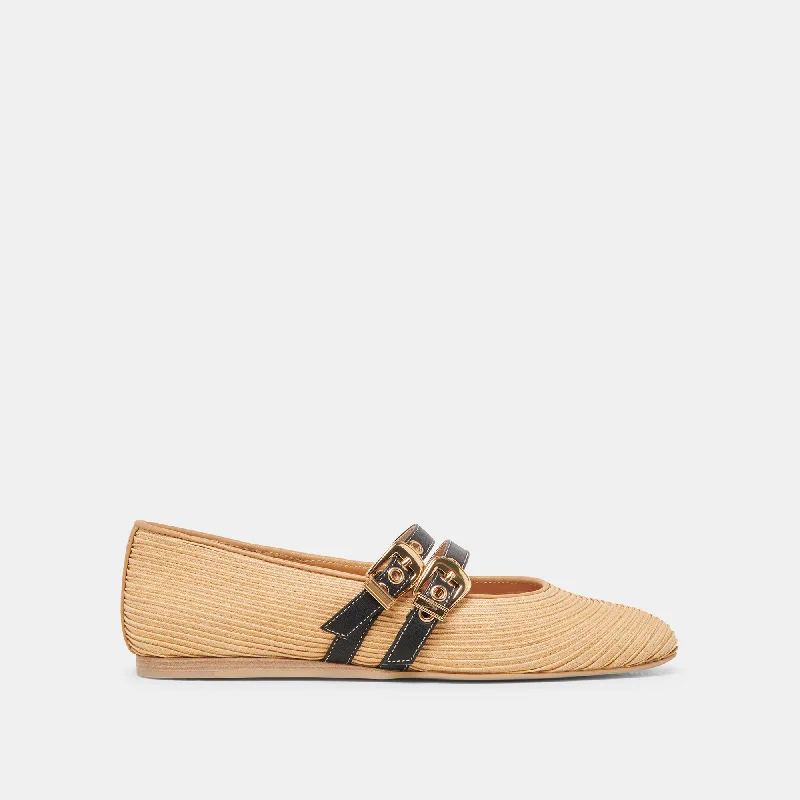 BAYLEE BALLET FLATS NATURAL RAFFIA