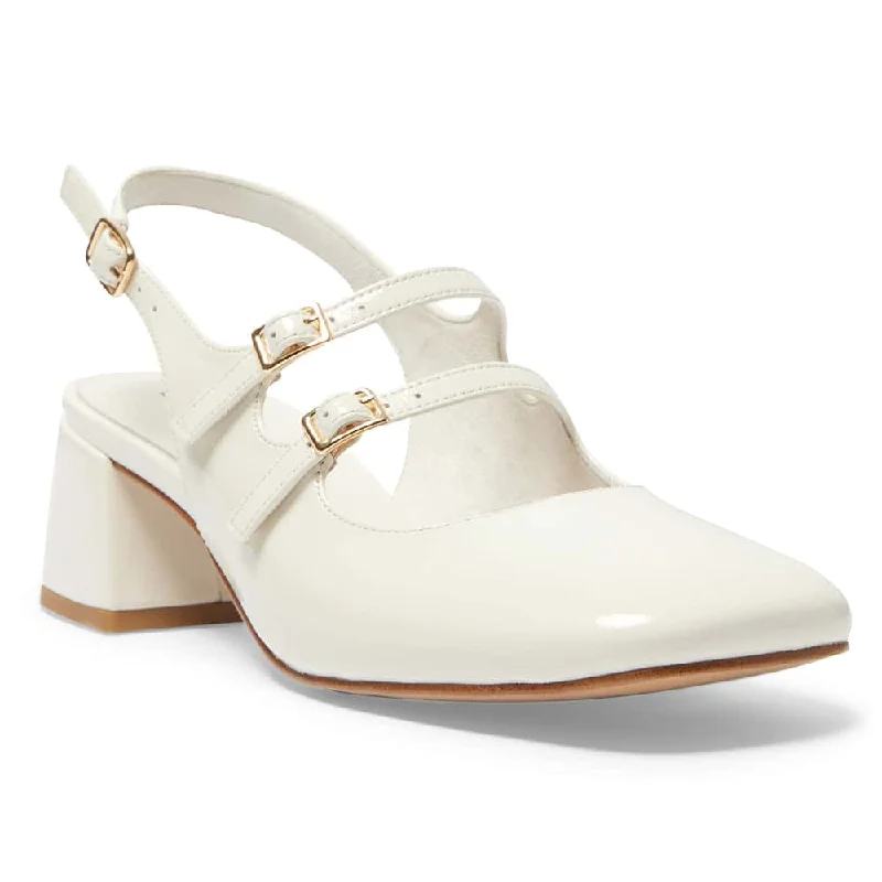 Louisa Heel in Ivory Patent