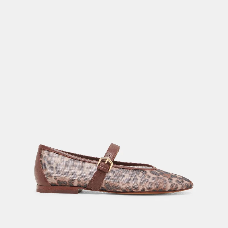 ROSLYN BALLET FLATS LEOPARD MESH