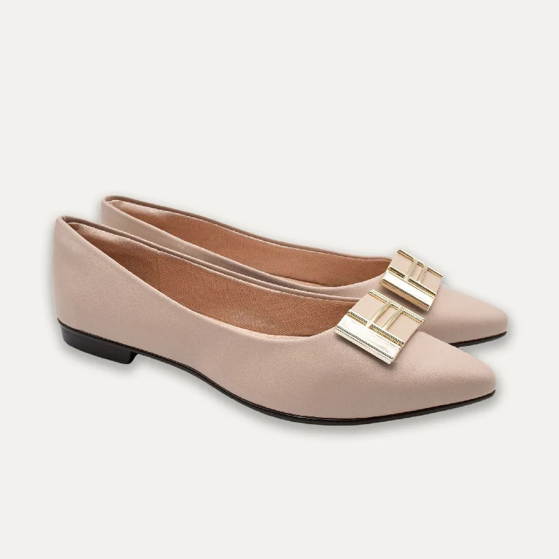 Analia Nude Pointed Toe Flats