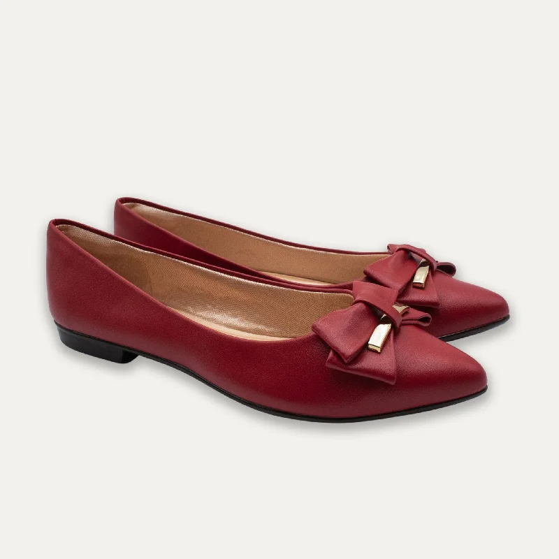 Belkis Red Pointed Toe Flats