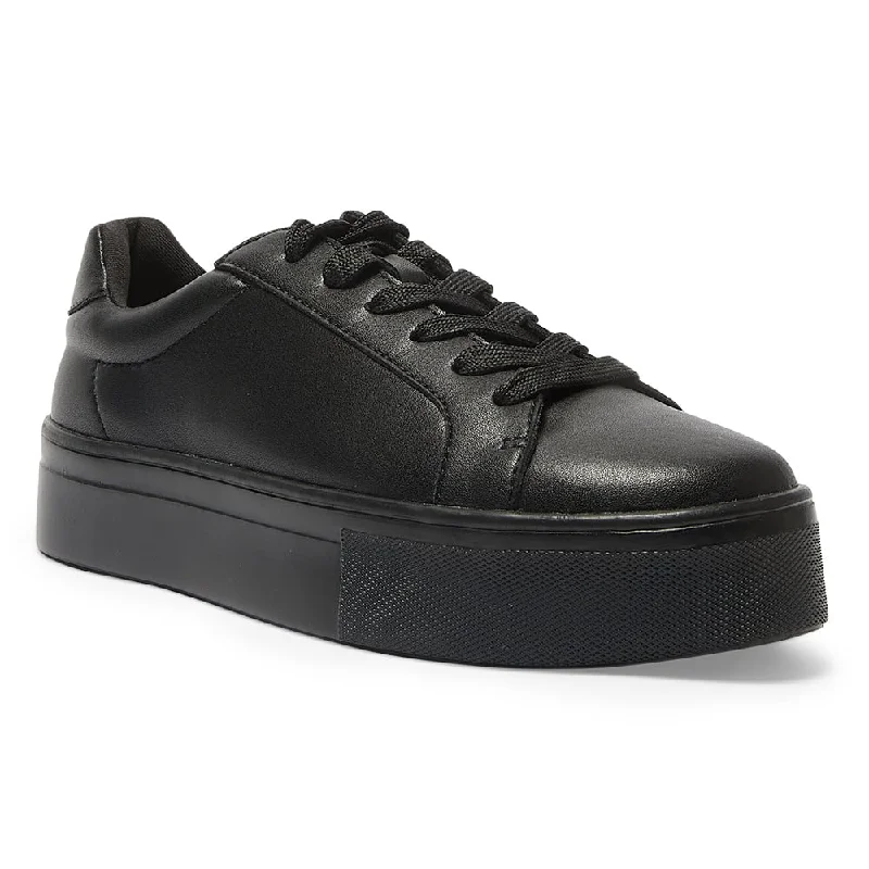 Frenzy Sneaker in Black On Black Leather