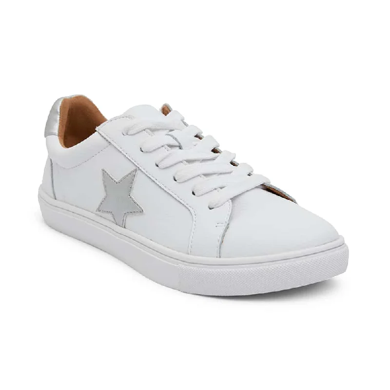 Stark Sneaker in White And Silver Leather