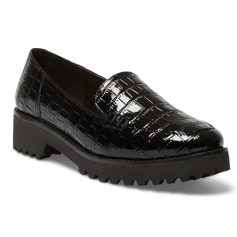 Veanna Loafer in Black Croc